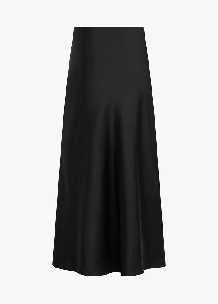 Inspired by our best-selling Favorite Skirt, The Suzy Skirt is a bias-cut midi with a tailored waistband and pull-on styling. We especially love the luxe satin with a touch of stretch.Center front length: 37"97% Polyester, 3% Elastane Mia is 5'9.5" wearing size XS. Black Xs, Satin, Skirt, How To Wear, Black