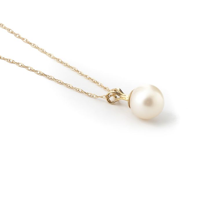 Item: 2217 Description 14k. Solid Gold Necklace With Natural Pearl (Yellow Gold) Comes With 18" Long, 0.68 Mm Thickness Double Link Rope Chain. A Lustrous Genuine Pearl Is Suspended In A 14 Karat Solid Gold Bale. Item Information Metal: 14k. Solid Gold Metal Weight: 1.10 Gr. Gemstones 1 Round Shape, 7.0 Mm, Pearl = 2.00 Ct Measurements Height: 0.46 In ( 11.7 Mm) Width: 0.28 In ( 7.1 Mm) Classic Gold Pearl Necklace, Classic Gold Pearl Necklace For Formal Occasions, Gold Pearl Necklace For Formal Occasions, Formal 14k Yellow Gold Necklace, Classic 14k Gold Round Necklace, Classic 14k Gold Necklace, Elegant 14k Stamped Pendant Necklace, Classic Yellow Gold Necklace Stamped 14k, Classic 14k Gold Necklaces