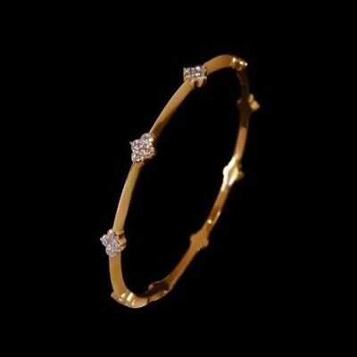 (eBay) RoseGold, Yellow Gold, Black Gold White Gold Plating Available. We will respond to you within 24 hours and do our best to help you out! Changing Stone Color Available. Vummidi Bangaru Jewellers, Diamond Ornaments, Bangles Collection, Indian Diamond Jewellery, Gold Bangles Indian, Jewel Design, Gold Bangles For Women, Diamond Bangles, Gold Jewelry Simple Necklace