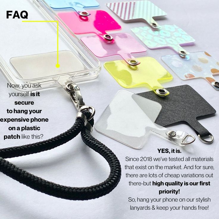 an advertisement for cell phone accessories with instructions on how to use the keychain