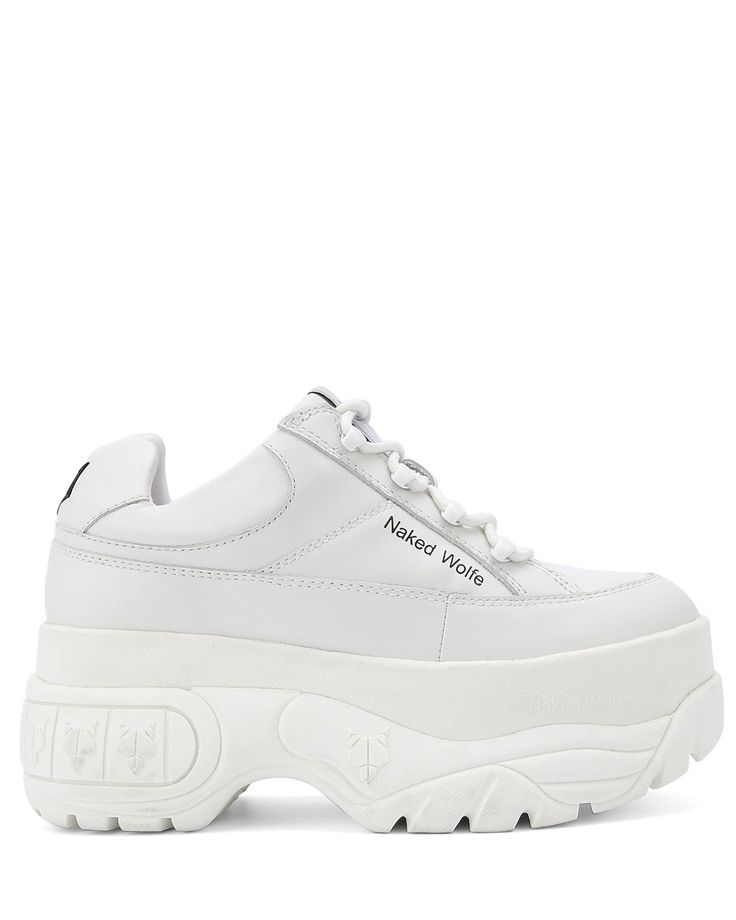 Chunky Platform Sneakers, Naked Wolfe, Sporty Sneakers, Platform Sneaker, Chunky Platform, Chunky Sneakers, Platform Sneakers, Punk Fashion, White Sneakers