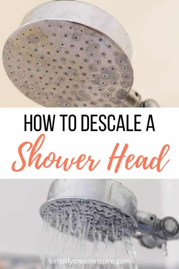 a shower head with the words how to descale a shower head