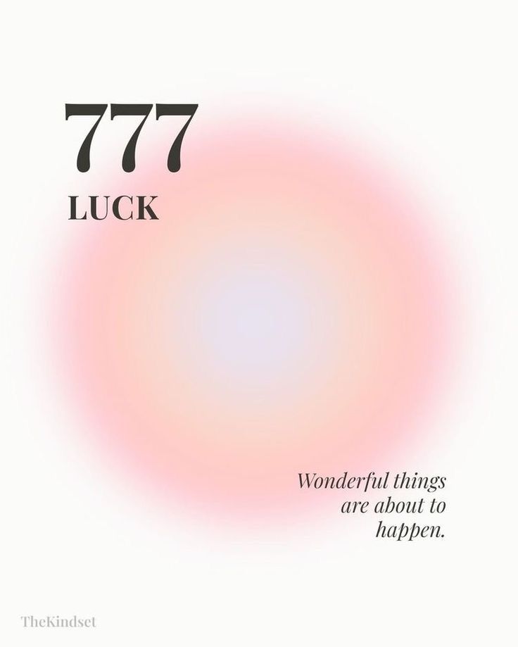 the cover of 777 luck, with an image of a pink and white circle