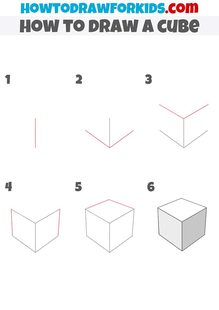 how to draw a cube in three easy steps step by step instructions for kids and beginners