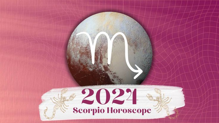 the zodiac sign for scorpio horoscope on a pink background