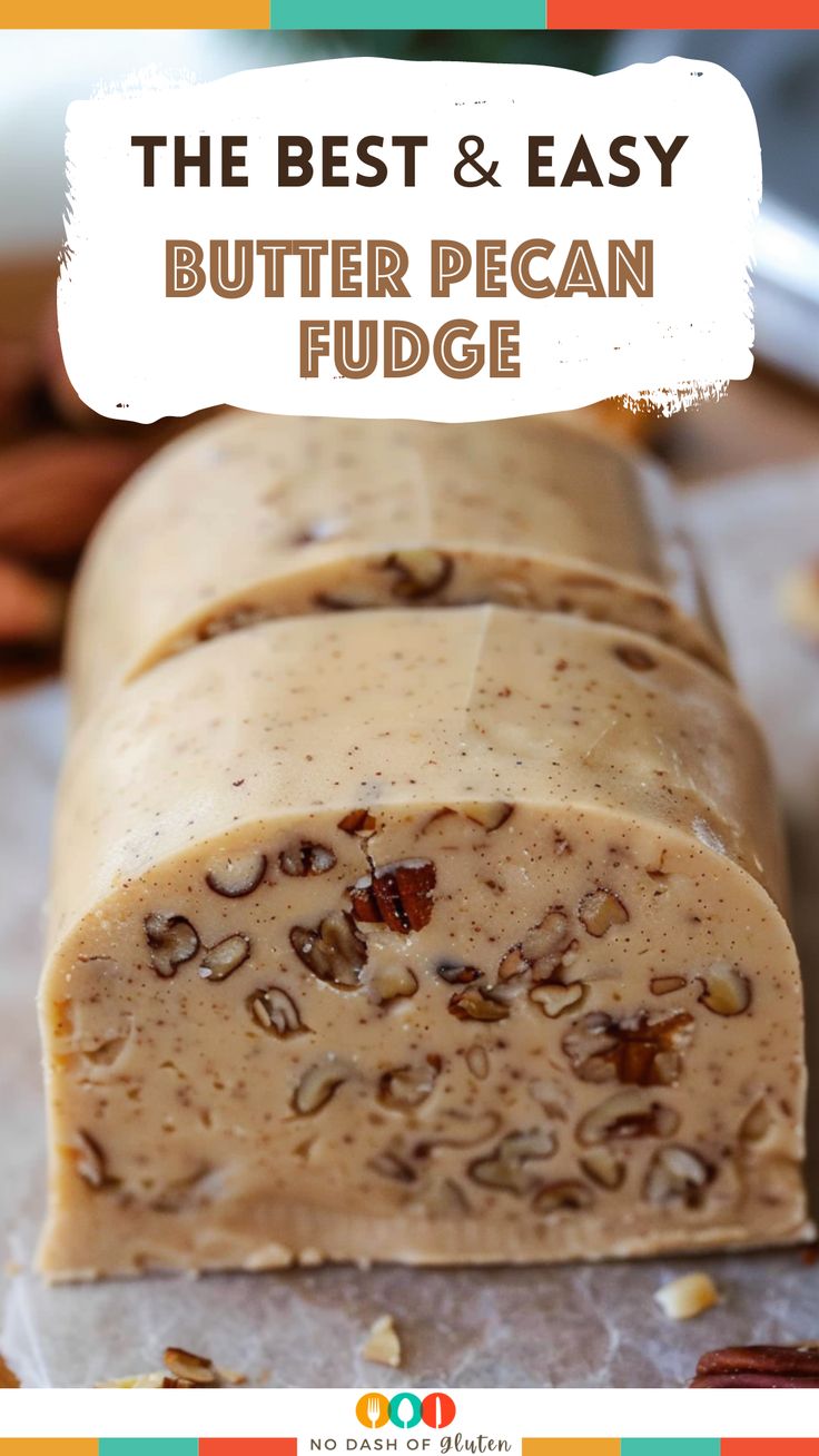 the best and easy butter pecan fudge is made with almonds, dates, and cinnamon