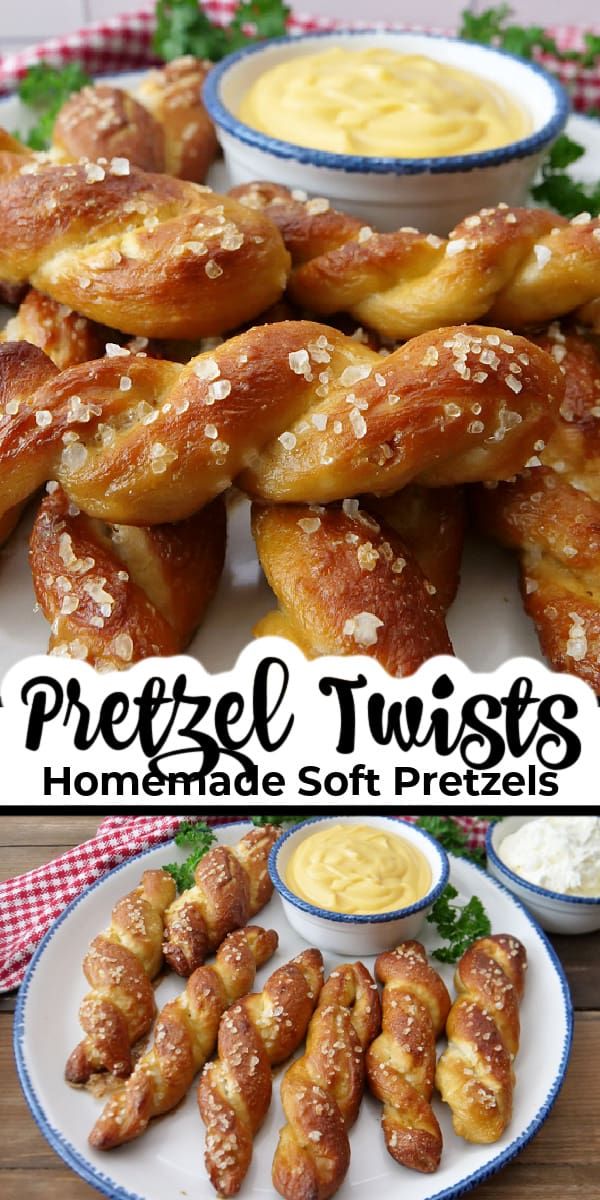 pretzel twists with dips on the side