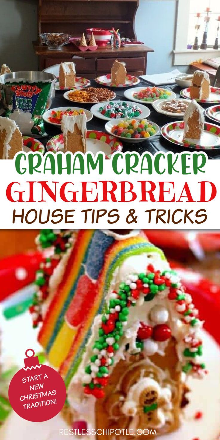 a gingerbread house made out of graham crackers and candy