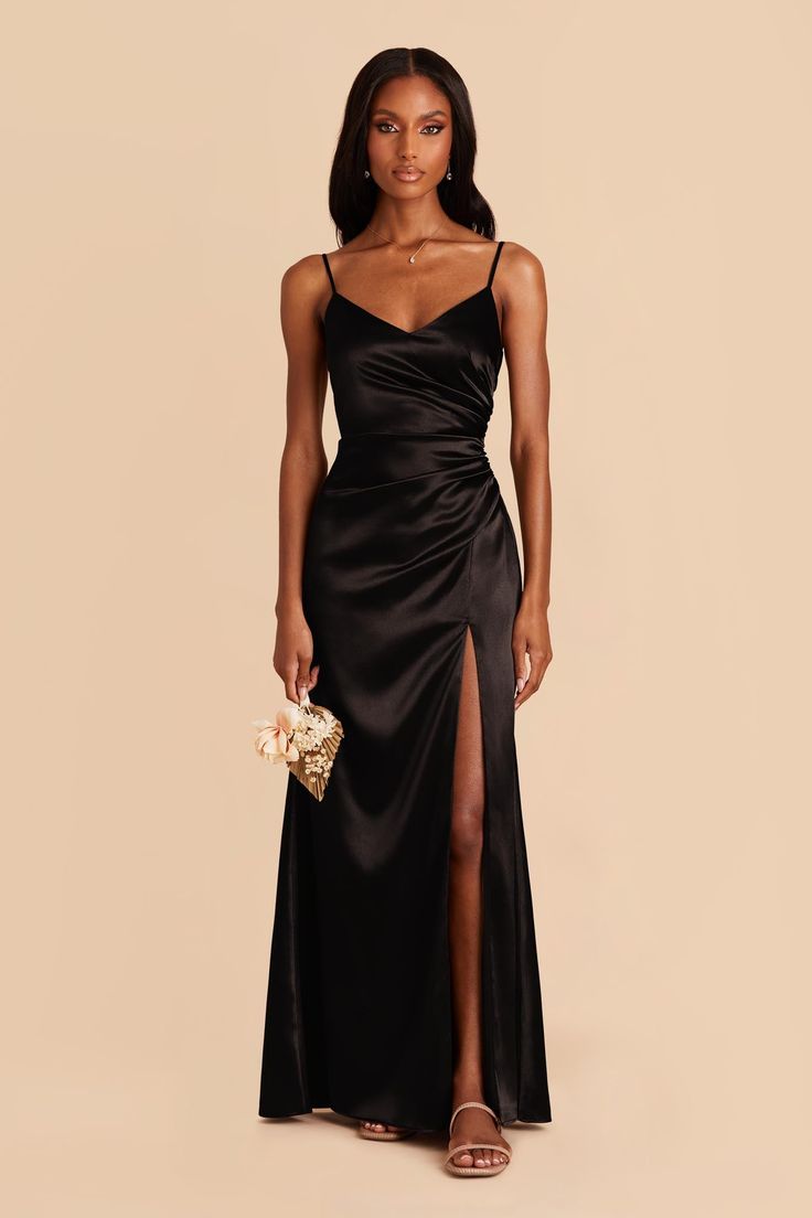 Catherine Shiny Satin Dress - BlackCatherine Shiny Satin Dress - Black Black Bridesmaid Dresses Lace, Black Bridemaid Dresses, Satin Black Bridesmaid Dresses, Black Mismatched Bridesmaid Dresses, Black Satin Bridesmaid Dresses, Black Tie Dress Code Women, Black Satin Bridesmaid Dress, Bridesmaid Dresses Black, Black Wedding Guest Dresses