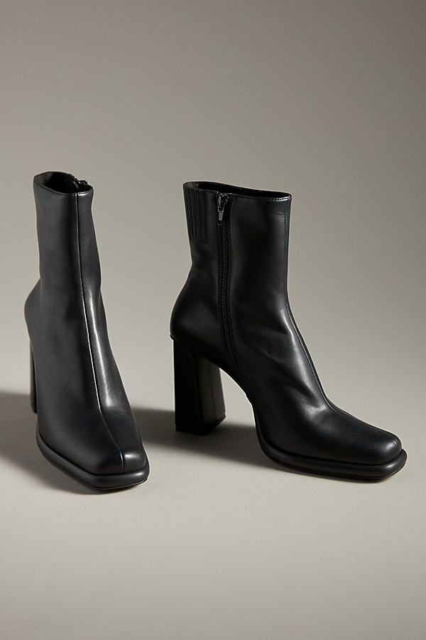 Can we talk a boot this style? The Maximal by Jeffrey Campbell is a platform ankle boot with a square toe and a high block heel. | Maximal Ankle Boots by Jeffrey Campbell in Black, Women's, Size: 10, Leather/Rubber at Anthropologie Black Square Toe Boots, Can We Talk, Black Leather Ankle Boots, Platform Ankle Boots, Black Square, Jeffrey Campbell, Black Ankle Boots, Leather Ankle Boots, Black Boots