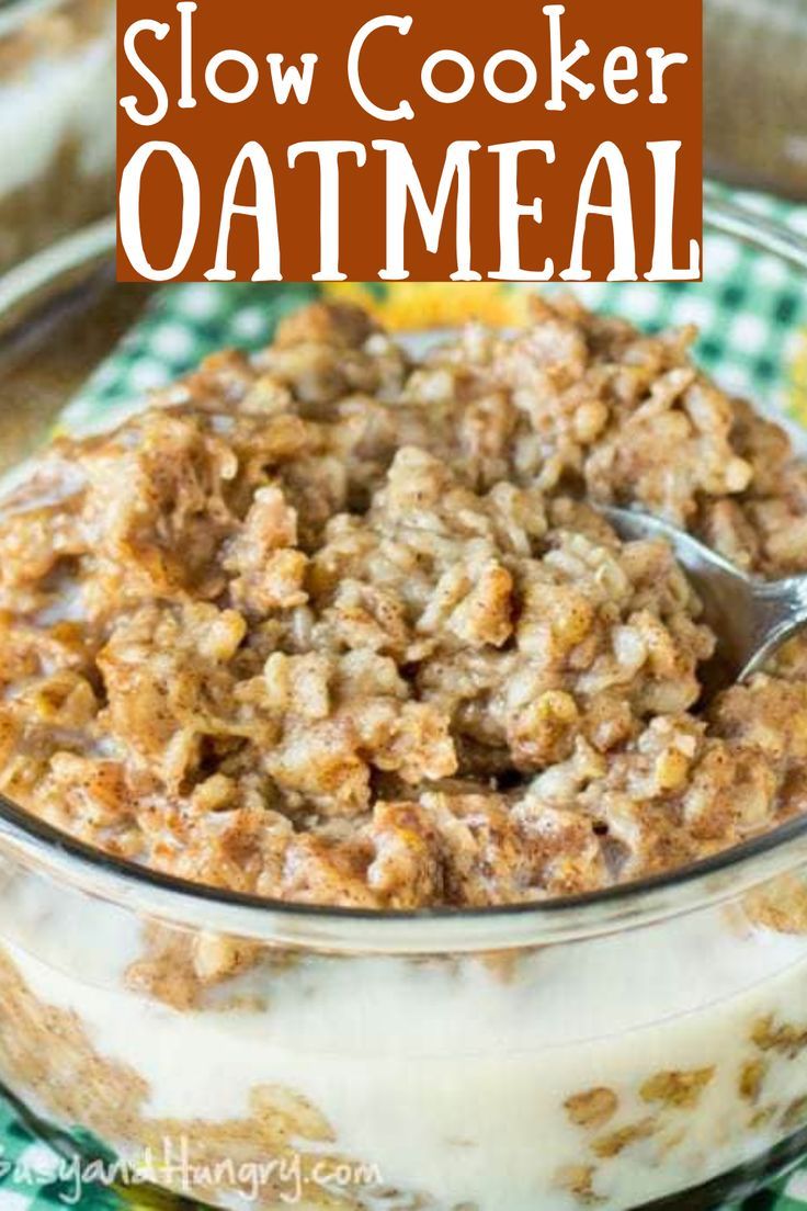 a bowl filled with oatmeal sitting on top of a green and white checkered cloth