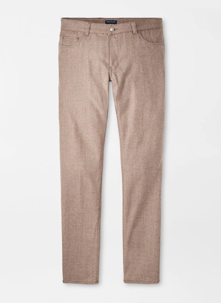 Excursionist Flex Alpine Five-Pocket Pant | Men's Pants | Peter Millar Slim Fit Chinos With Welt Pockets For Fall, Fitted Bottoms For Casual Fall Gatherings, Fitted Bottoms For Fall Casual Wear, Casual Wool Dress Pants With Welt Pockets, Tailored Wool Casual Pants, Casual Wool Dress Pants With Tapered Leg, Beige Wool Pants For Business Casual, Casual Wool Dress Pants For Fall, Wool Dress Pants With Pockets For Fall