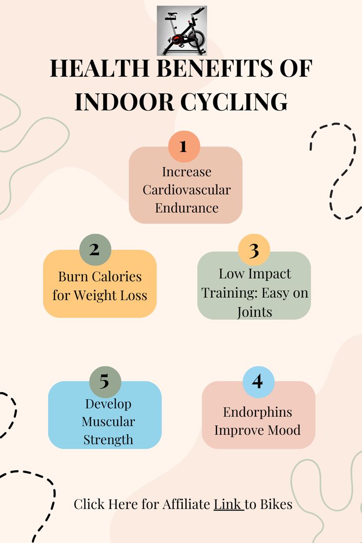 the health benefits of indoor cycling info sheet with instructions on how to use it and what you can do