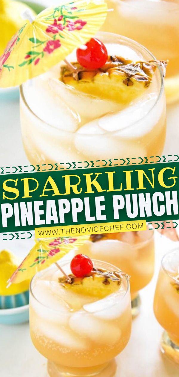 sparkling pineapple punch is served in small glasses