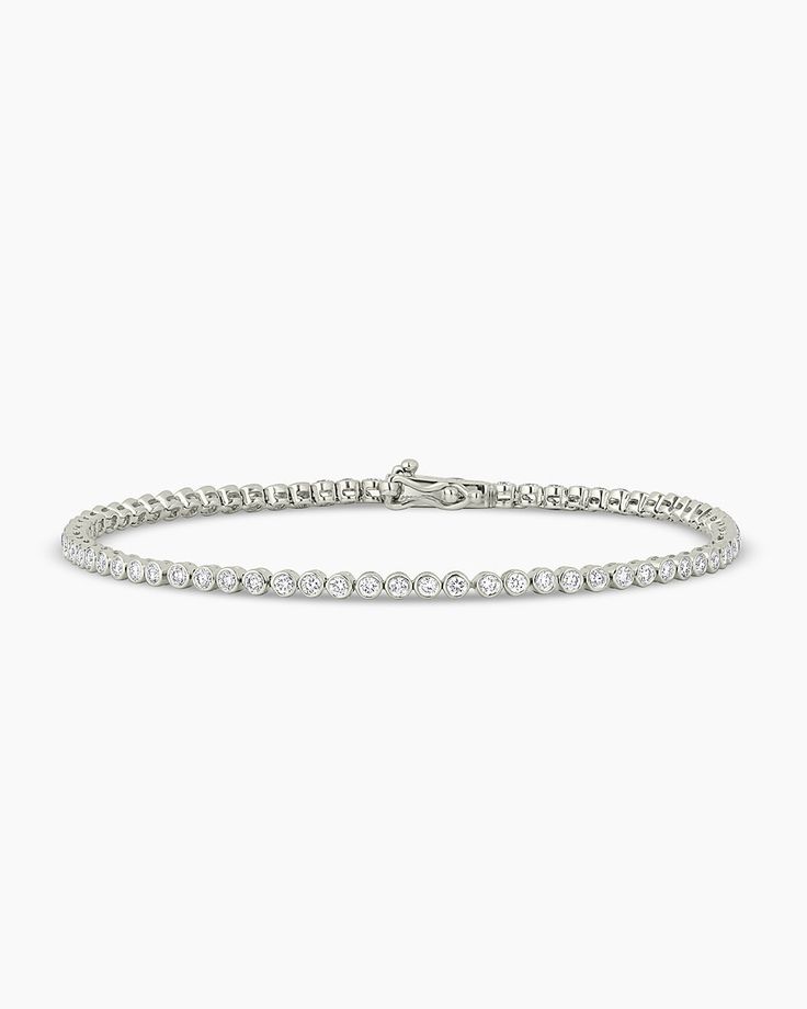 Classic Diamond Tennis Bracelet – gorjana Classic Diamond Stackable Jewelry, Classic Sterling Silver Stackable Jewelry, Fine Jewelry Stackable Hoop, Stackable White Gold Hoop Jewelry, Classic Oval Stackable Jewelry, Fine Jewelry Stackable Hoop Earrings, Modern 14k White Gold Round Jewelry, Classic Stackable Jewelry, Classic Stackable Diamond White Jewelry