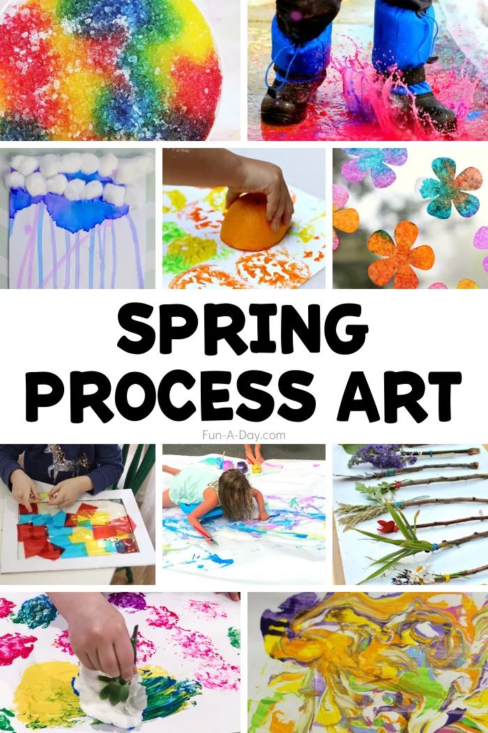 spring process art project for kids to make