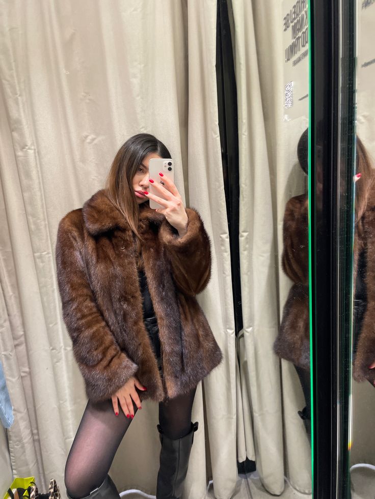 outfit with a brown mink fur coat
Red nails 
Outfit check
Zara 
Mink coat Short Brown Fur Coat Outfit, Brown Fur Outfit, Brown Fluffy Jacket Outfit, Mink Coat Outfit, Brown Fur Jacket Outfit, Brown Faux Fur Coat Outfit, Mink Coats Outfit, Fluffy Coat Outfit, Brown Fur Coat Outfit