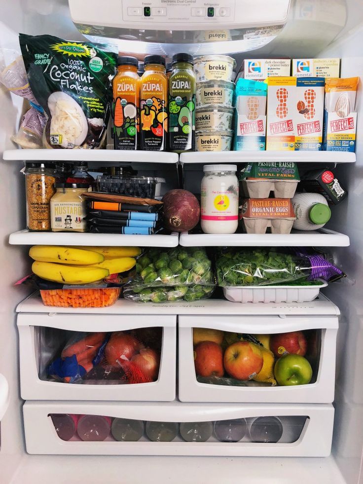 an open refrigerator filled with lots of food