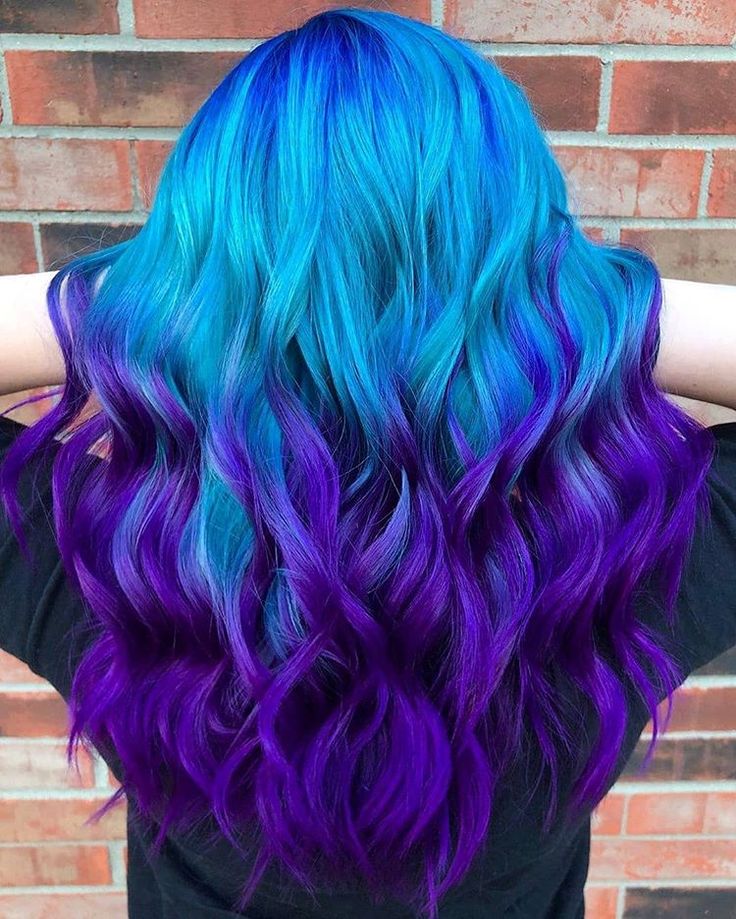 Bright Blue And Purple Hair, Blue And Green Hair Ombre, Bright Hair Color Ideas, Summer Hairstyles For Straight Hair, Turquoise Hair Ombre, Purple And Blue Hair, Galaxy Hair Color, Ideas For Hairstyles, Exotic Hair Color