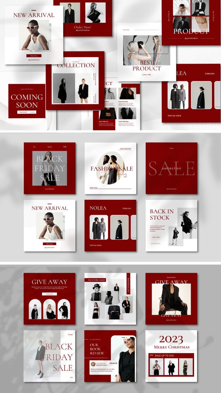 Templates are designed for holiday seasons to fit a wide range of small businesses. Are you the owner of a cosmetics brand or clothing brand or skincare brand or selling handmades or whatever, just a few simple edit steps you can create ENGAGING POSTS with our templates. Puzzle Art Design, Insta Layout, Instagram Branding Design, Christmas Instagram, Pin Template, Graphic Design Books, Holiday Templates, Christmas Layouts, Christmas Templates