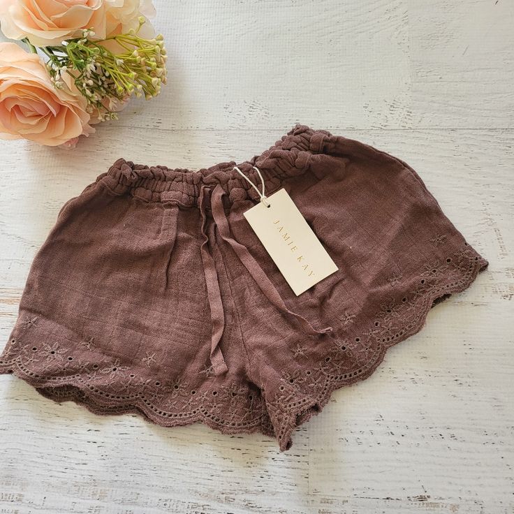 Organic Cotton Color: Wisteria Stretchable Waistband 2y Nwt Spring Beach Bloomers Short Length, Lavender Cotton Shorts For Spring, Spring Lavender Cotton Shorts, Cute Brown Bottoms For Spring, Cute Brown Spring Bottoms, Short Bloomers For Beach In Spring, Spring Beach Bloomers, Short, Lavender Summer Bottoms For Vacation, Lavender Bottoms For Spring Vacation