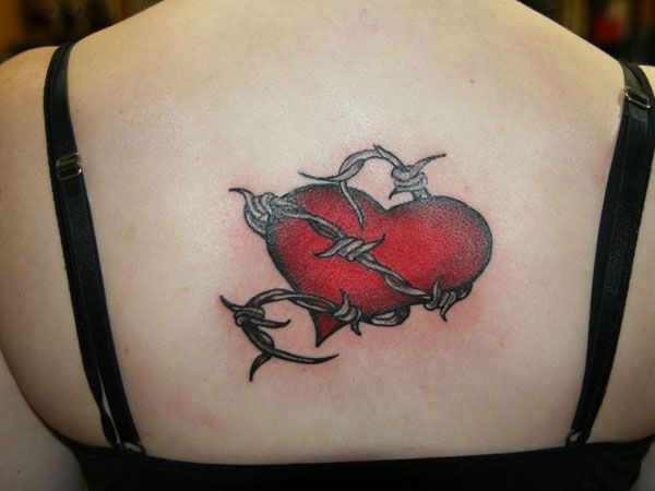 Shoulder Tattoo Quotes, Barbed Wire Tattoo, Heart Tat, Wire Tattoo, Barbed Wire Tattoos, Small Heart Tattoos, Heart Tattoos, Heart Tattoo Designs, Best Tattoo Designs