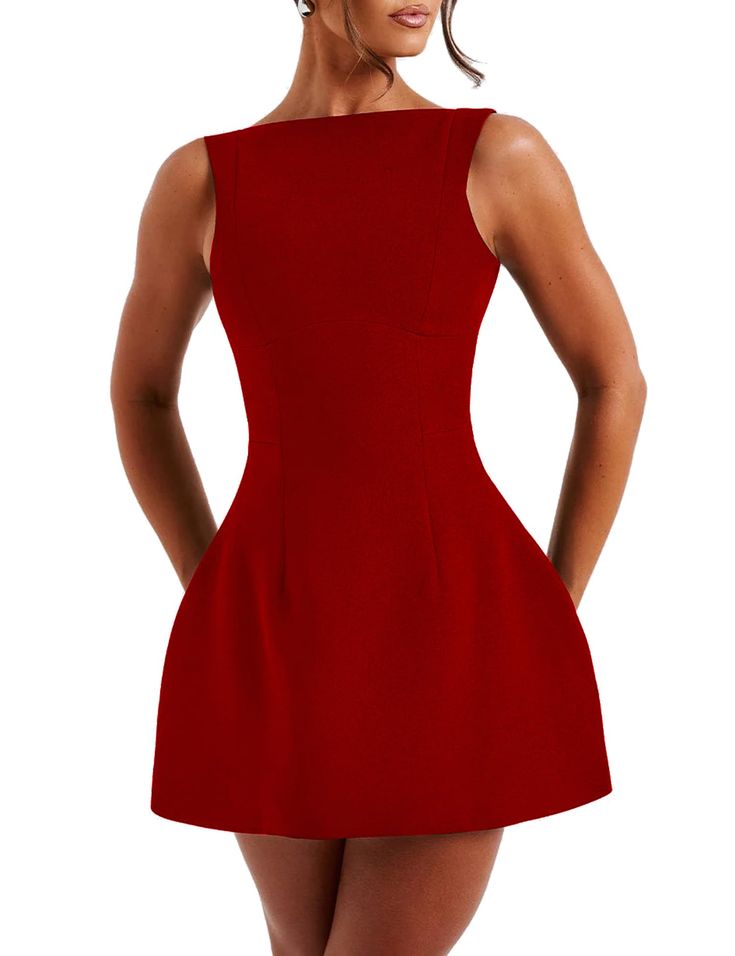 PRICES MAY VARY. Material:95%Polyester+5%Spandex.Exceptionally soft and stretchy fabric gives you a luxury of supreme comfort and impressively breathable,allowing for easy movement throughout the day. Features:Sleeveless,Solid Color,Elegant,Mini Dress.This bodycon dress hugges your figure perfectly,and the cut for a slim fit and pleated sides create a flattering silhouette,making this dress a must-have for any woman who wants to be sexy and comfortable. Design:The sleeveless and back hidden zipp Skirt Skirt, Short Skirt, Short Dress, A Line, Slim Fit, Solid Color, Mini Dress