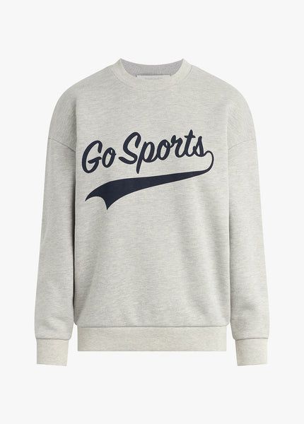 GO SPORTS SWEATSHIRT College Crew Neck Sweatshirt With Logo Detail, Collegiate Crew Neck Sweatshirt With Logo Detail, Casual College Sweatshirt With Logo Detail, Casual College Sweatshirt With Logo, Oversized Sweatshirt With Logo Lettering For Streetwear, Collegiate Sweatshirt With Logo For Streetwear, Varsity Crew Sweatshirt With Logo Print, Casual Long Sleeve Sweatshirt With Logo Lettering, Oversized Logo Lettering Sweatshirt For Fall