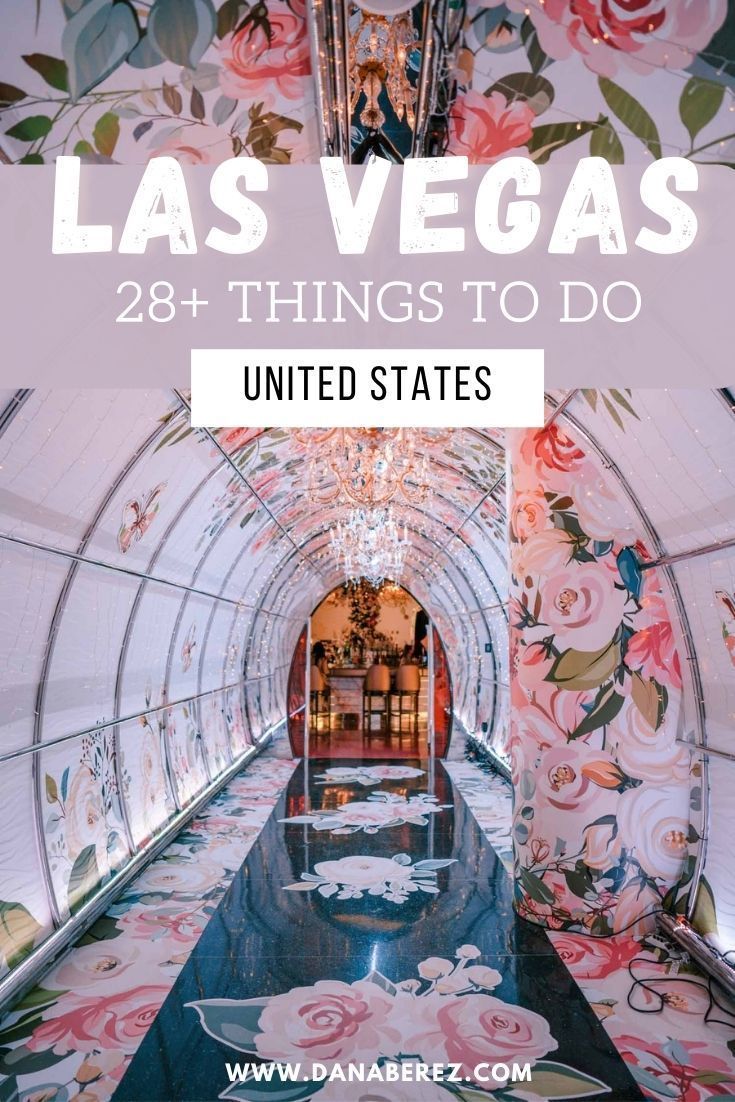 the inside of a building with flowers on it and text las vegass 28 things to do