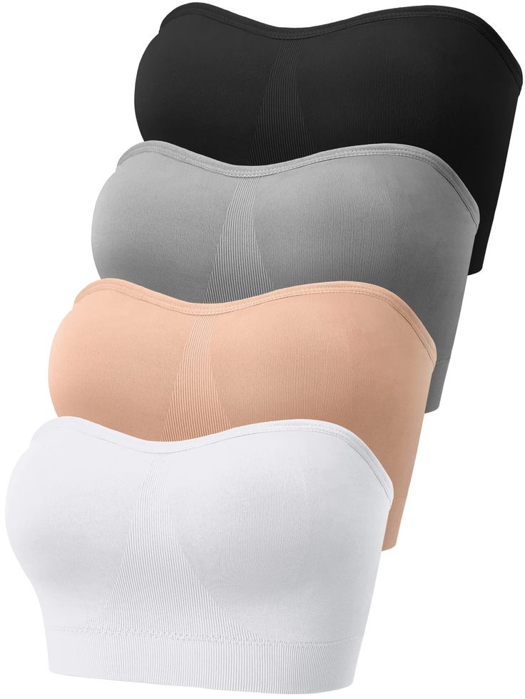 PRICES MAY VARY. Comfortable to Wear: the sports bandeau top is made of quality nylon and spandex, stretchy, comfortable and breathable; The elastic band on the edge and slip silicone at the top ensures that the bra stays in place and prevents it from slipping off Intimate Design: the sports tube top adopts strapless simple design, internal removable pad, easy to take and wear, strapless can be invisible for you to wear, comfortable and easy; The upper chest circumference is designed with silico Short Jumpsuits For Women, Be Invisible, Yoga Kurse, Strapless Bandeau, Bandeau Bra, Summer Linen, Everyday Bra, Seamless Bra, Bralette Tops