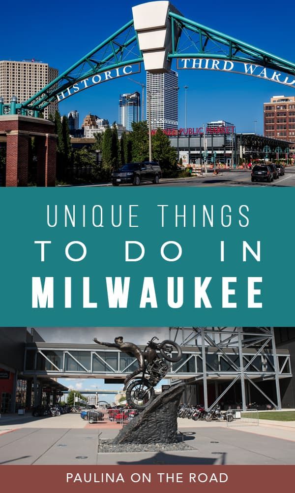 an image of a bridge with the words unique things to do in milwaukee