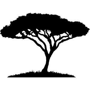 a black and white silhouette of a tree