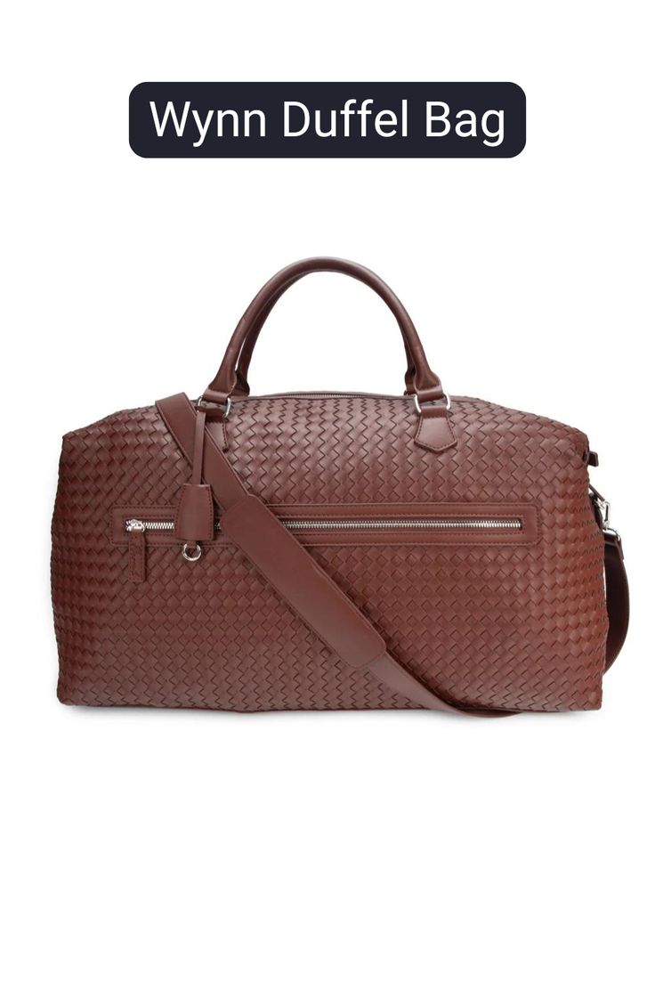 Brouk & Co - Wynn Duffel Bag Modern Crossbody Travel Bag, Versatile Brown Travel Bag For Weekend Trips, Modern Brown Shoulder Duffle Bag, Brown Shoulder Bag Luggage For On-the-go, Brown Shoulder Bag Luggage For Travel, Brown Shoulder Bag Luggage, Elegant Duffle Bag With Adjustable Strap For On-the-go, Travel Shoulder Bag With Adjustable Strap For Weekend Trips, Weekend Travel Bag With Adjustable Strap And Double Handle