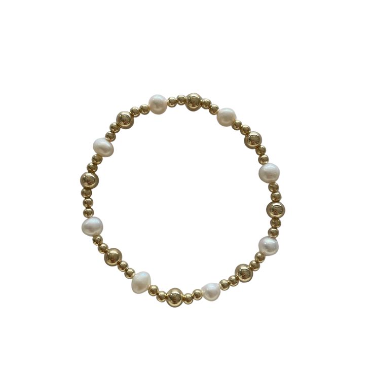 3mm gold ball 5mm gold ball 6mm freshwater pearls pair with all ball collection Elegant Pearl Bracelet With Polished Beads, Elegant Gold Plated Beaded Bracelets, Classic Pearl Beaded Jewelry, Classic Beaded Pearl Jewelry, Pearl White Jewelry With Gold Round Beads, Elegant Adjustable Pearl Bracelet With Polished Beads, Adjustable Pearl Necklace With Polished Beads, Gold Bracelet With Pearl Charm For Everyday, Classic Adjustable Matte Gold Jewelry