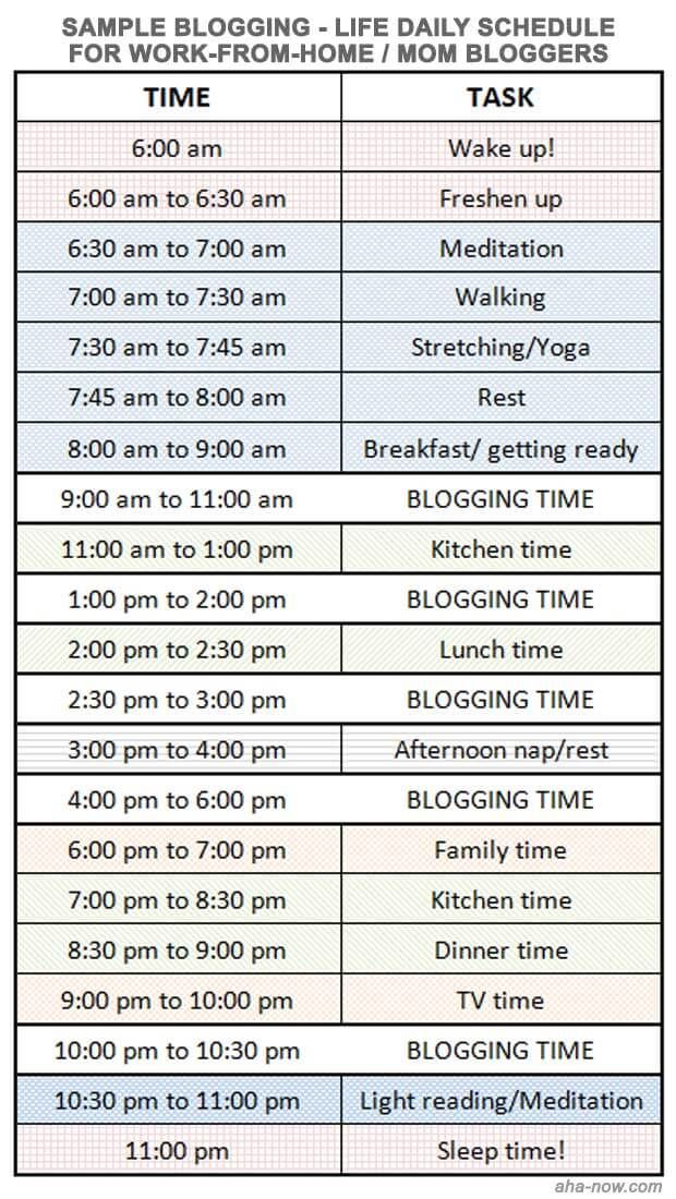 the time table for an upcoming event