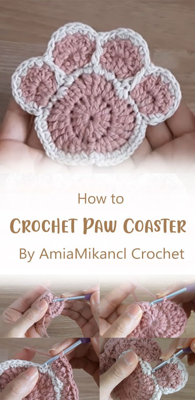 how to crochet paw coasters by amimikanc crochet