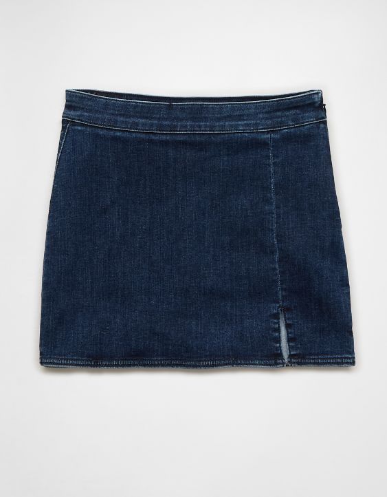 AE Next Level High-Waisted Denim Skort Fitted High Waist Denim Skort, Fitted Denim Black Skort, Trendy High-waist Denim Skort, High-waisted Dark Wash Denim Skort, Edgy High-waisted Denim Skort, Denim Skort, Paris Outfits, High Waisted Denim, American Eagle Outfitters