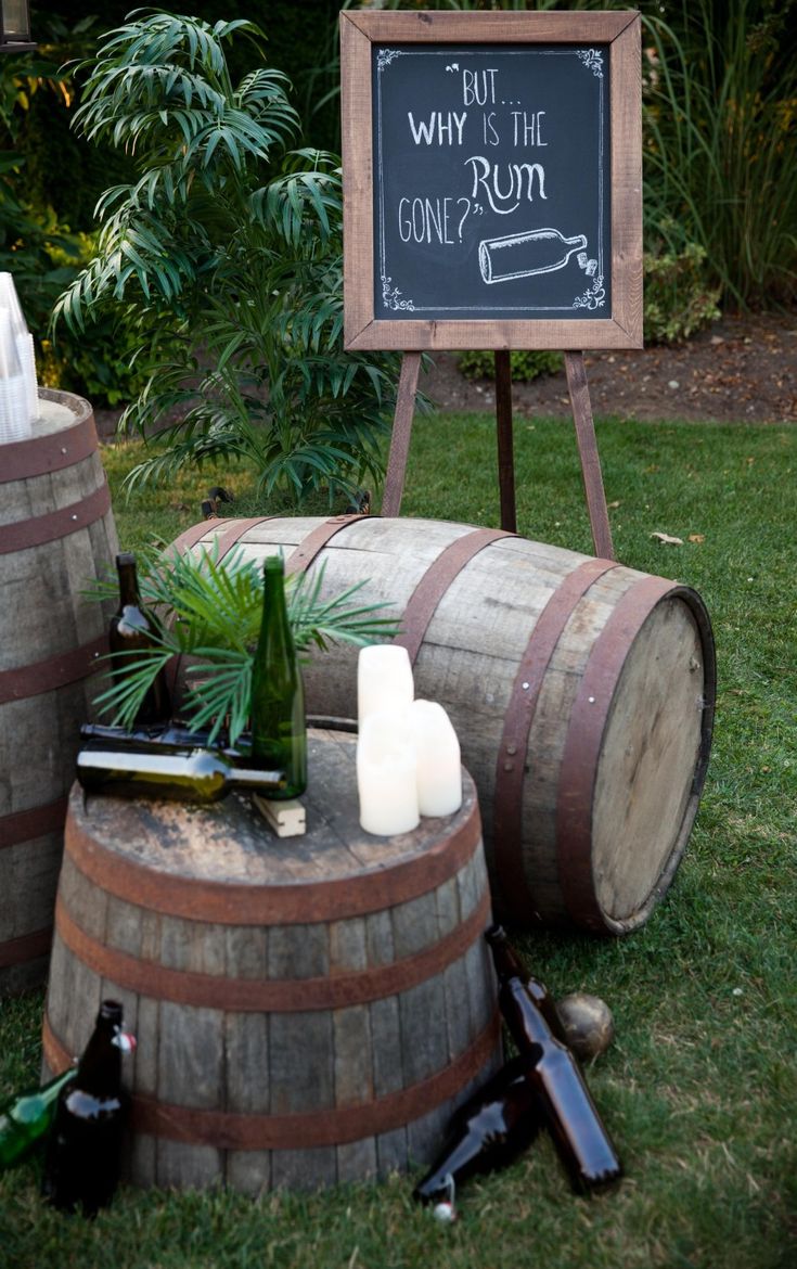 a wine barrel with candles on it next to a sign that says, not why is the room gone