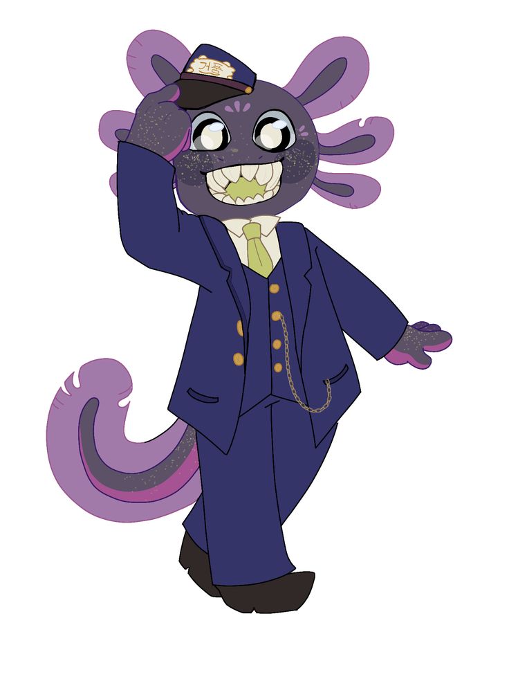 a cartoon cat dressed in a suit and top hat with an octopus tail on his head