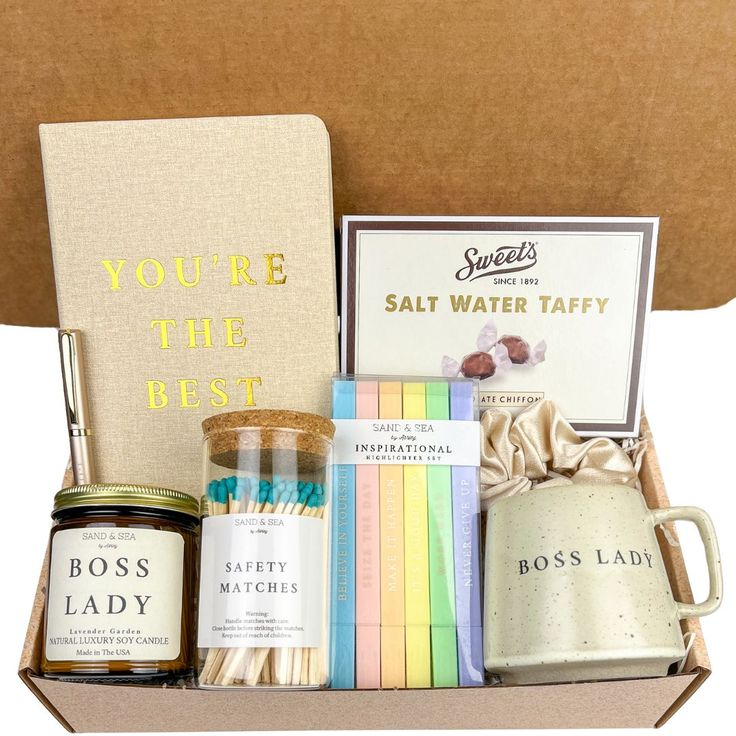 boss-appreciation-day-gifts-sand-and-sea-by-ashley Christmas Gift For Boss Woman, Client Appreciation Gifts Salon, Wellness Basket Ideas, Coworker Gift Basket, Christmas Gift For Boss, Bosses Day Cards, Boss Lady Mug, Client Appreciation Gifts, Boss Christmas Gifts