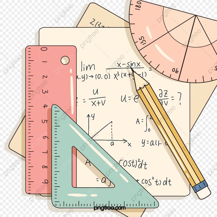 some school supplies are laying on top of each other, including a ruler and a calculator