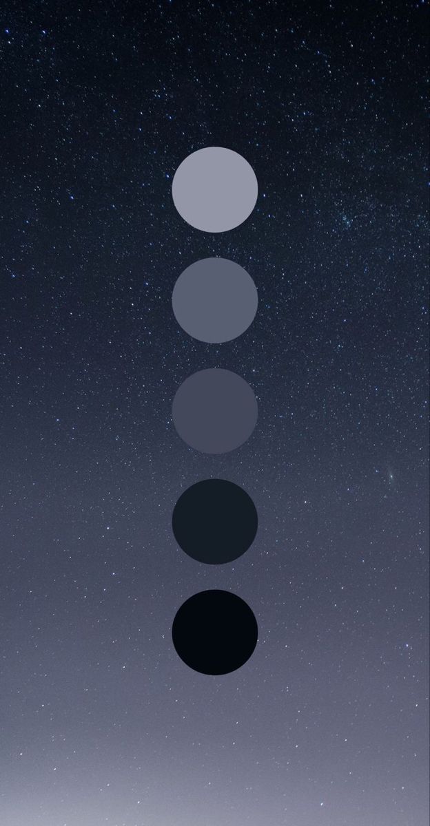 four circles are arranged in the shape of a line against a night sky with stars