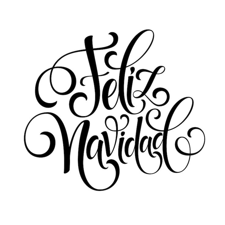 the word feliz navidad written in cursive writing