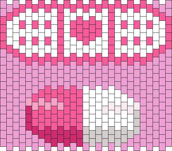 a cross stitch pattern with pink and white hearts in the shape of a heart on a pink background