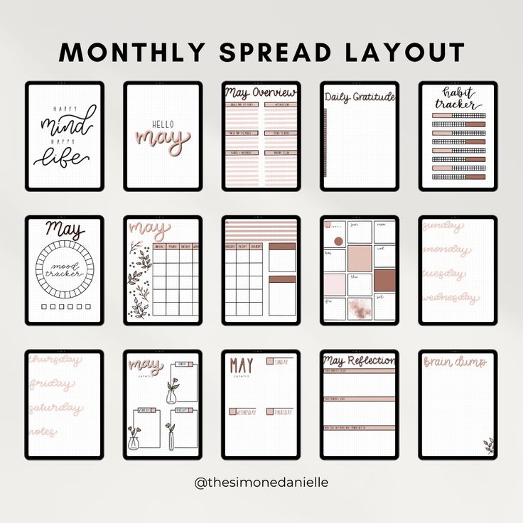 digital bullet journal template monthly Daily Log Bullet Journal Layout, Bullet Journal To Do List Layout, Diary Template Journals, Bullet Journal Table Of Contents, Daily Bullet Journal Layout, Simple Bullet Journal Layout, Bullet Journal Rose, Digital Bullet Journal Template, Weekly Bullet Journal Layout