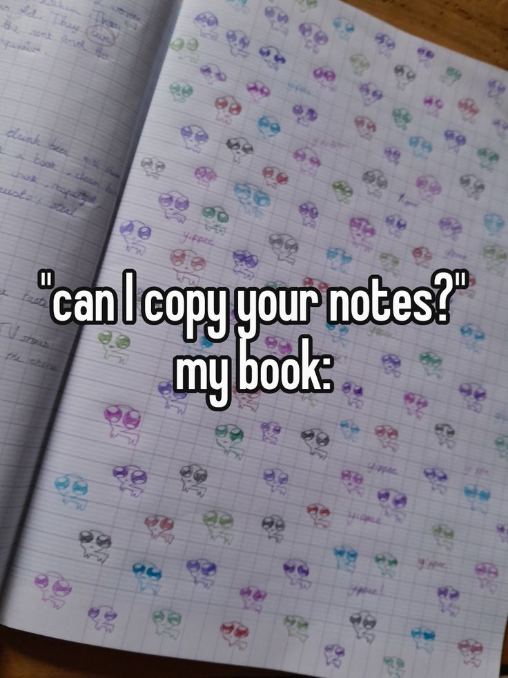 an open notebook with the words can i copy your notes? my book