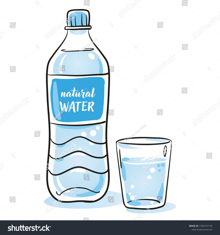 a bottle of water next to a glass full of water with the word natural water written on it