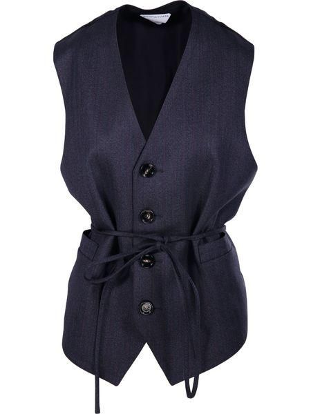 1155 BOTTEGA VENETA WOOL VEST Luxury Sleeveless Blue Outerwear, Luxury Blue Sleeveless Outerwear, Baguette Bags, Vest Designs, Scarf Belt, Fall Winter 2024, Wool Vest, Warm Hug, Leather Cap