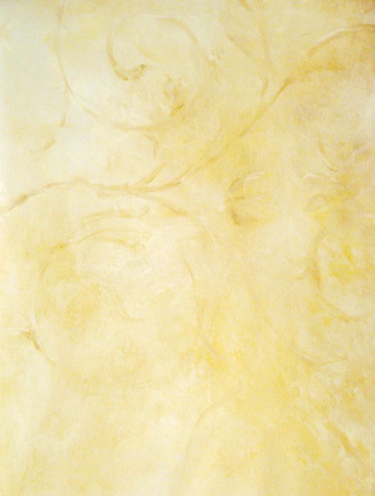 a yellow background with small white flowers on it