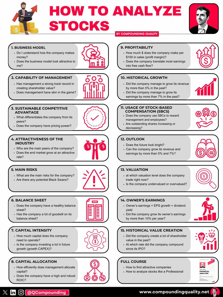 an info sheet describing how to analize stocks